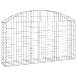 vidaXL Arched Gabion Basket Galvanised Iron Mesh Wire Stone Basket Multi Sizes - 150 x 30 x 80/100 cm