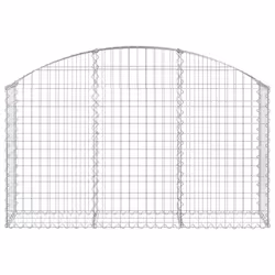 vidaXL Arched Gabion Basket Galvanised Iron Mesh Wire Stone Basket Multi Sizes - 150 x 30 x 80/100 cm