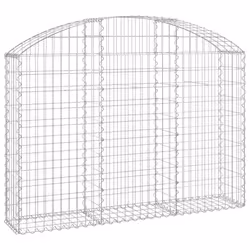 vidaXL Arched Gabion Basket Galvanised Iron Mesh Wire Stone Basket Multi Sizes - 150 x 30 x 100/120 cm