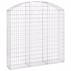 vidaXL Arched Gabion Basket Galvanised Iron Mesh Wire Stone Basket Multi Sizes - 150 x 30 x 140/160 cm