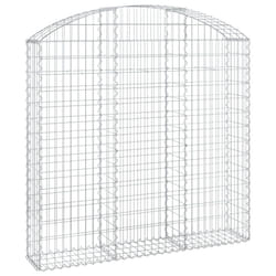 vidaXL Arched Gabion Basket Galvanised Iron Mesh Wire Stone Basket Multi Sizes - 150 x 30 x 140/160 cm