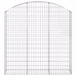 vidaXL Arched Gabion Basket Galvanised Iron Mesh Wire Stone Basket Multi Sizes - 150 x 30 x 140/160 cm