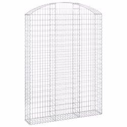 vidaXL Arched Gabion Basket Galvanised Iron Mesh Wire Stone Basket Multi Sizes - 150 x 30 x 200/220 cm