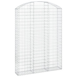 vidaXL Arched Gabion Basket Galvanised Iron Mesh Wire Stone Basket Multi Sizes - 150 x 30 x 200/220 cm