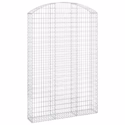 vidaXL Arched Gabion Basket Galvanised Iron Mesh Wire Stone Basket Multi Sizes - 150 x 30 x 220/240 cm