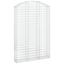 vidaXL Arched Gabion Basket Galvanised Iron Mesh Wire Stone Basket Multi Sizes - 150 x 30 x 220/240 cm
