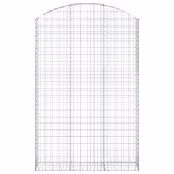vidaXL Arched Gabion Basket Galvanised Iron Mesh Wire Stone Basket Multi Sizes - 150 x 30 x 220/240 cm