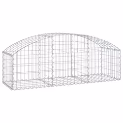 vidaXL Arched Gabion Basket Galvanised Iron Mesh Wire Stone Basket Multi Sizes - 150 x 50 x 40/60 cm