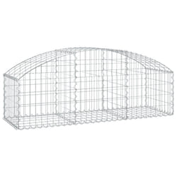 vidaXL Arched Gabion Basket Galvanised Iron Mesh Wire Stone Basket Multi Sizes - 150 x 50 x 40/60 cm