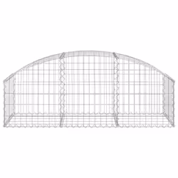 vidaXL Arched Gabion Basket Galvanised Iron Mesh Wire Stone Basket Multi Sizes - 150 x 50 x 40/60 cm