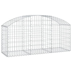 vidaXL Arched Gabion Basket Galvanised Iron Mesh Wire Stone Basket Multi Sizes - 150 x 50 x 60/80 cm