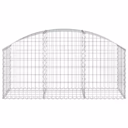 vidaXL Arched Gabion Basket Galvanised Iron Mesh Wire Stone Basket Multi Sizes - 150 x 50 x 60/80 cm