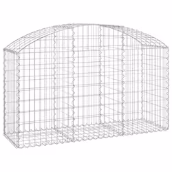 vidaXL Arched Gabion Basket Galvanised Iron Mesh Wire Stone Basket Multi Sizes - 150 x 50 x 80/100 cm