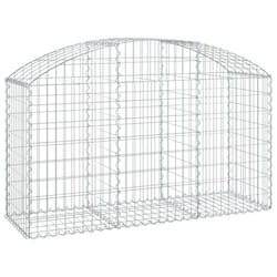vidaXL Arched Gabion Basket Galvanised Iron Mesh Wire Stone Basket Multi Sizes - 150 x 50 x 80/100 cm