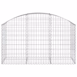 vidaXL Arched Gabion Basket Galvanised Iron Mesh Wire Stone Basket Multi Sizes - 150 x 50 x 80/100 cm