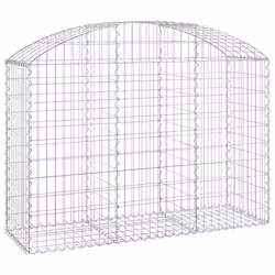 vidaXL Arched Gabion Basket Galvanised Iron Mesh Wire Stone Basket Multi Sizes - 150 x 50 x 100/120 cm