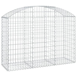 vidaXL Arched Gabion Basket Galvanised Iron Mesh Wire Stone Basket Multi Sizes - 150 x 50 x 100/120 cm