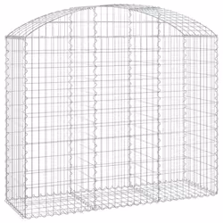 vidaXL Arched Gabion Basket Galvanised Iron Mesh Wire Stone Basket Multi Sizes - 150 x 50 x 120/140 cm