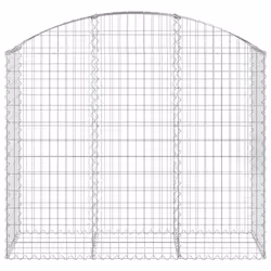 vidaXL Arched Gabion Basket Galvanised Iron Mesh Wire Stone Basket Multi Sizes - 150 x 50 x 120/140 cm