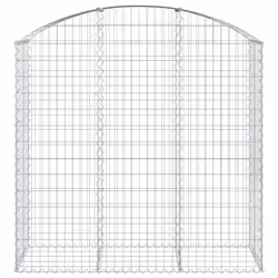 vidaXL Arched Gabion Basket Galvanised Iron Mesh Wire Stone Basket Multi Sizes - 150 x 50 x 140/160 cm - Additional view 2