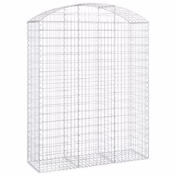 vidaXL Arched Gabion Basket Galvanised Iron Mesh Wire Stone Basket Multi Sizes - 150 x 50 x 180/200 cm