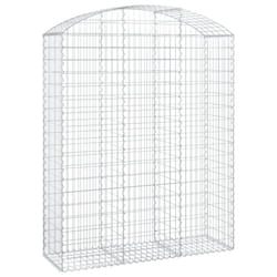 vidaXL Arched Gabion Basket Galvanised Iron Mesh Wire Stone Basket Multi Sizes - 150 x 50 x 180/200 cm