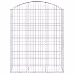 vidaXL Arched Gabion Basket Galvanised Iron Mesh Wire Stone Basket Multi Sizes - 150 x 50 x 180/200 cm
