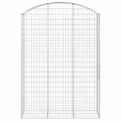 vidaXL Arched Gabion Basket Galvanised Iron Mesh Wire Stone Basket Multi Sizes - 150 x 50 x 200/220 cm - Additional view 2