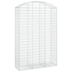 vidaXL Arched Gabion Basket Galvanised Iron Mesh Wire Stone Basket Multi Sizes - 150 x 50 x 220/240 cm