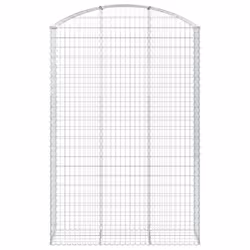 vidaXL Arched Gabion Basket Galvanised Iron Mesh Wire Stone Basket Multi Sizes - 150 x 50 x 220/240 cm