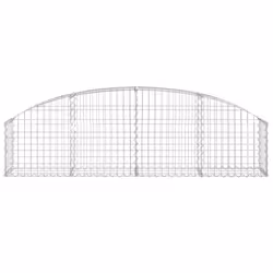 vidaXL Arched Gabion Basket Galvanised Iron Mesh Wire Stone Basket Multi Sizes - 200 x 30 x 40/60 cm - Additional view 2