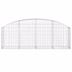 vidaXL Arched Gabion Basket Galvanised Iron Mesh Wire Stone Basket Multi Sizes - 200 x 30 x 60/80 cm