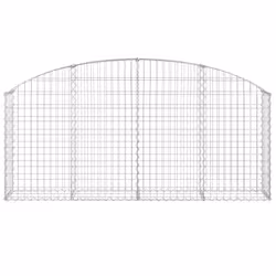 vidaXL Arched Gabion Basket Galvanised Iron Mesh Wire Stone Basket Multi Sizes - 200 x 30 x 80/100 cm - Additional view 2