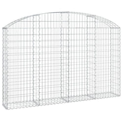 vidaXL Arched Gabion Basket Galvanised Iron Mesh Wire Stone Basket Multi Sizes - 200 x 30 x 120/140 cm