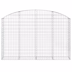 vidaXL Arched Gabion Basket Galvanised Iron Mesh Wire Stone Basket Multi Sizes - 200 x 30 x 120/140 cm