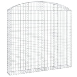 vidaXL Arched Gabion Basket Galvanised Iron Mesh Wire Stone Basket Multi Sizes - 200 x 30 x 180/200 cm