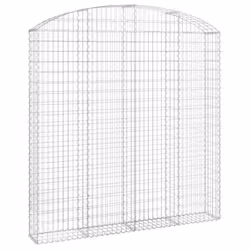 vidaXL Arched Gabion Basket Galvanised Iron Mesh Wire Stone Basket Multi Sizes - 200 x 30 x 200/220 cm