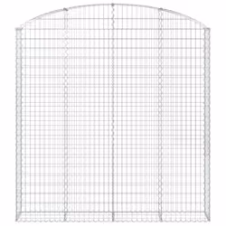 vidaXL Arched Gabion Basket Galvanised Iron Mesh Wire Stone Basket Multi Sizes - 200 x 30 x 200/220 cm