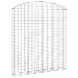vidaXL Arched Gabion Basket Galvanised Iron Mesh Wire Stone Basket Multi Sizes - 200 x 30 x 220/240 cm