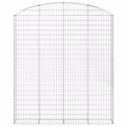 vidaXL Arched Gabion Basket Galvanised Iron Mesh Wire Stone Basket Multi Sizes - 200 x 30 x 220/240 cm