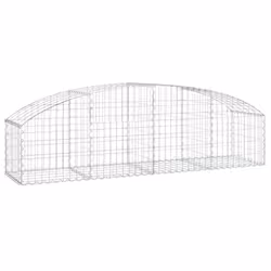 vidaXL Arched Gabion Basket Galvanised Iron Mesh Wire Stone Basket Multi Sizes - 200 x 50 x 40/60 cm
