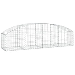 vidaXL Arched Gabion Basket Galvanised Iron Mesh Wire Stone Basket Multi Sizes - 200 x 50 x 40/60 cm