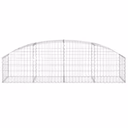 vidaXL Arched Gabion Basket Galvanised Iron Mesh Wire Stone Basket Multi Sizes - 200 x 50 x 40/60 cm