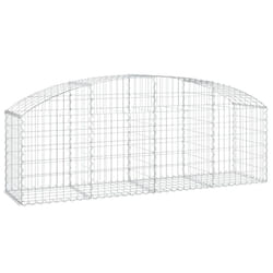 vidaXL Arched Gabion Basket Galvanised Iron Mesh Wire Stone Basket Multi Sizes - 200 x 50 x 60/80 cm