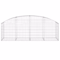 vidaXL Arched Gabion Basket Galvanised Iron Mesh Wire Stone Basket Multi Sizes - 200 x 50 x 60/80 cm