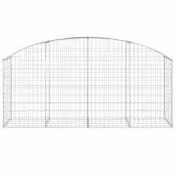 vidaXL Arched Gabion Basket Galvanised Iron Mesh Wire Stone Basket Multi Sizes - 200 x 50 x 80/100 cm - Additional view 2