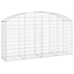 vidaXL Arched Gabion Basket Galvanised Iron Mesh Wire Stone Basket Multi Sizes - 200 x 50 x 100/120 cm