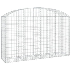 vidaXL Arched Gabion Basket Galvanised Iron Mesh Wire Stone Basket Multi Sizes - 200 x 50 x 120/140 cm