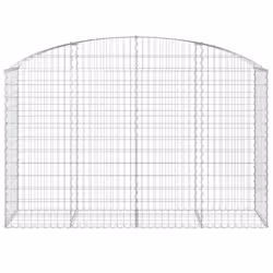 vidaXL Arched Gabion Basket Galvanised Iron Mesh Wire Stone Basket Multi Sizes - 200 x 50 x 120/140 cm