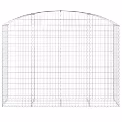 vidaXL Arched Gabion Basket Galvanised Iron Mesh Wire Stone Basket Multi Sizes - 200 x 50 x 140/160 cm - Additional view 2